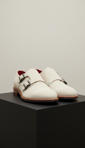Ivory Suede Double Monk Strap