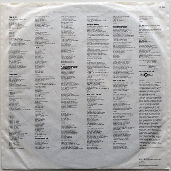 Overkill – The Years Of Decay - VINYL LP