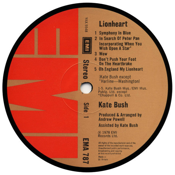 Kate Bush – Lionheart - VINYL LP Original Issue in Embossed Gatefold Cover
